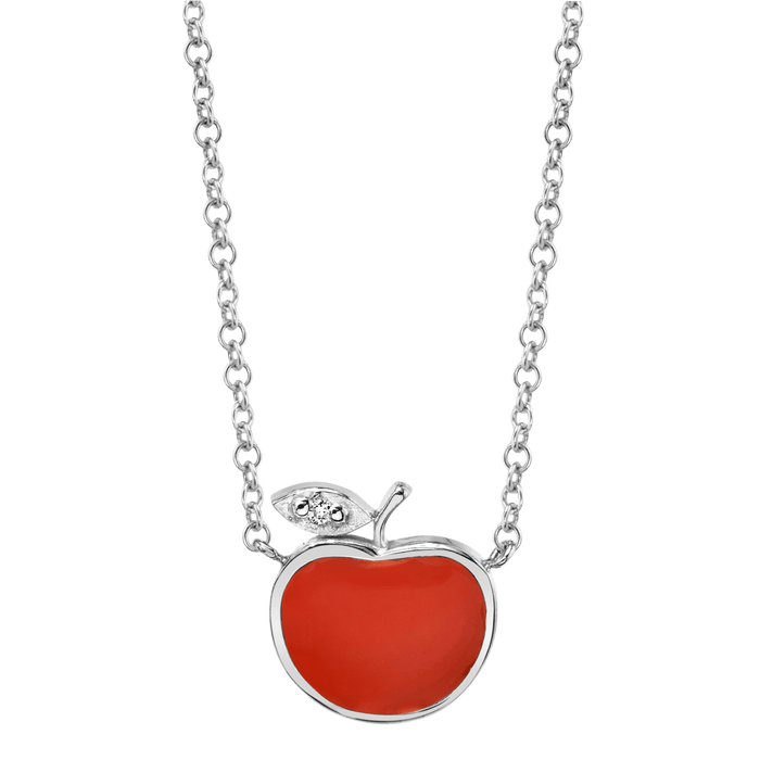 Enamel Apple Necklace