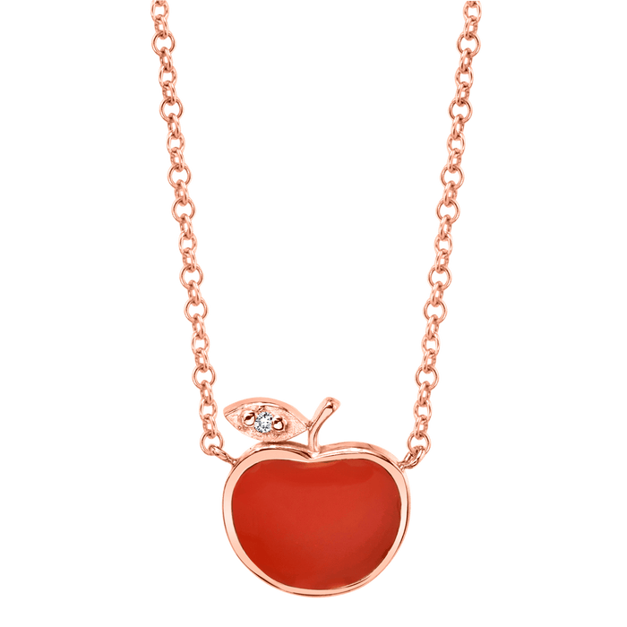 Enamel Apple Necklace
