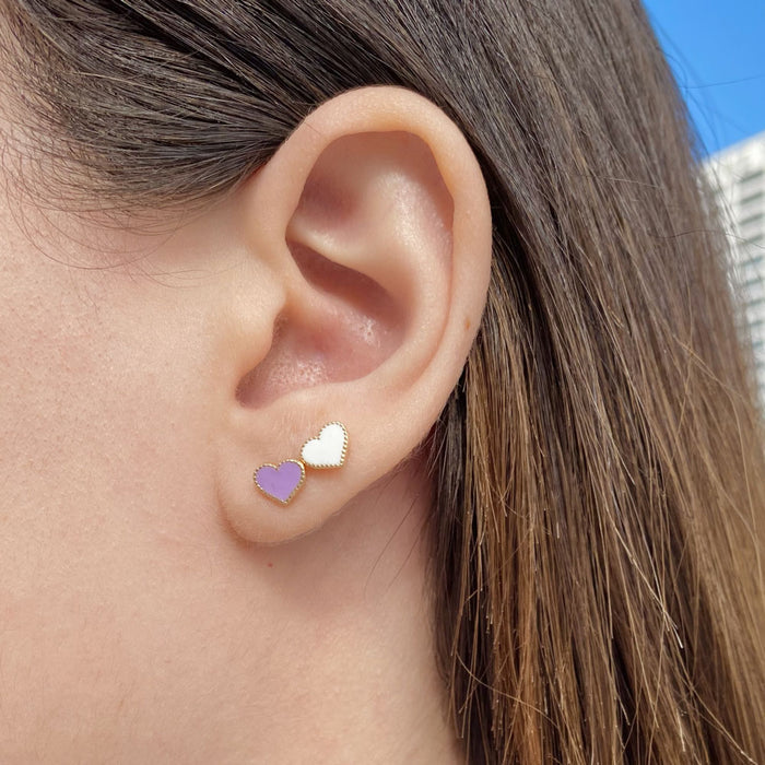 Enamel Heart Earrings