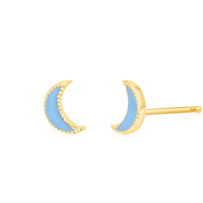Enamel Moon Earrings