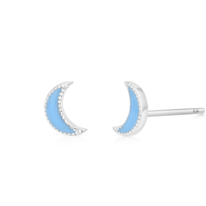 Enamel Moon Earrings