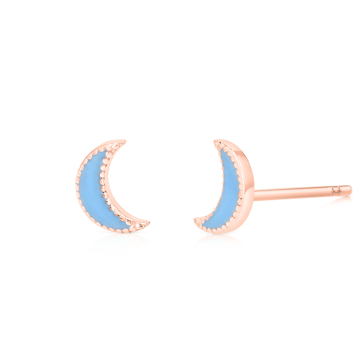 Enamel Moon Earrings
