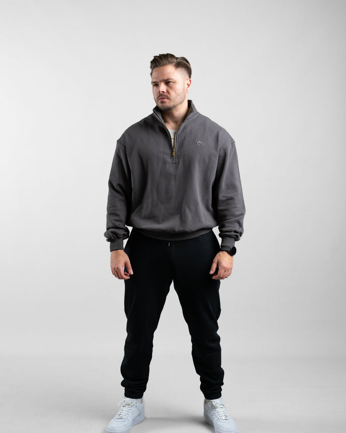 Essential Oversize Half Zip (Olive) - Athletic Aesthetics