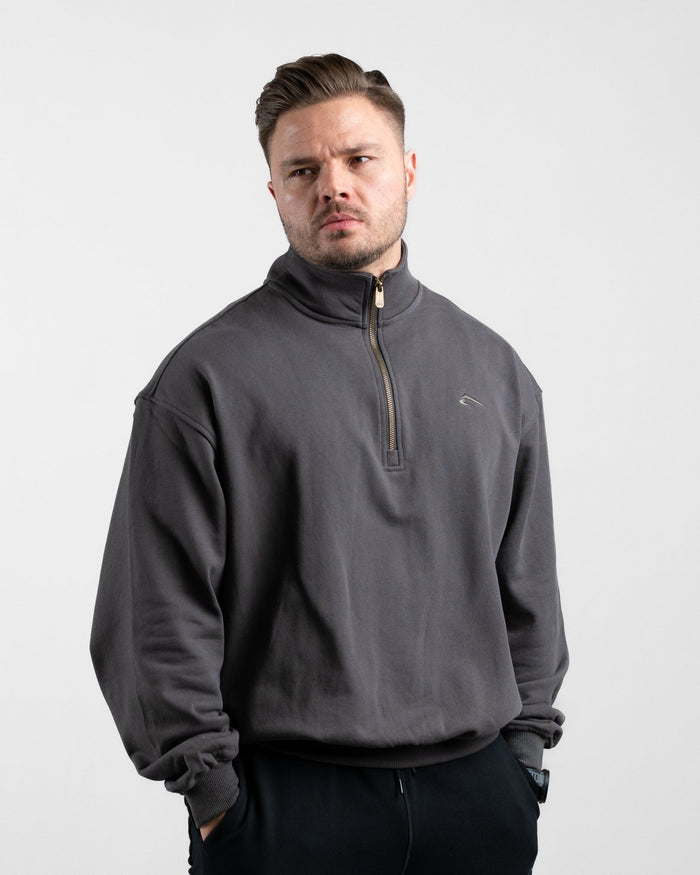 Essential Oversize Half Zip (Olive) - Athletic Aesthetics