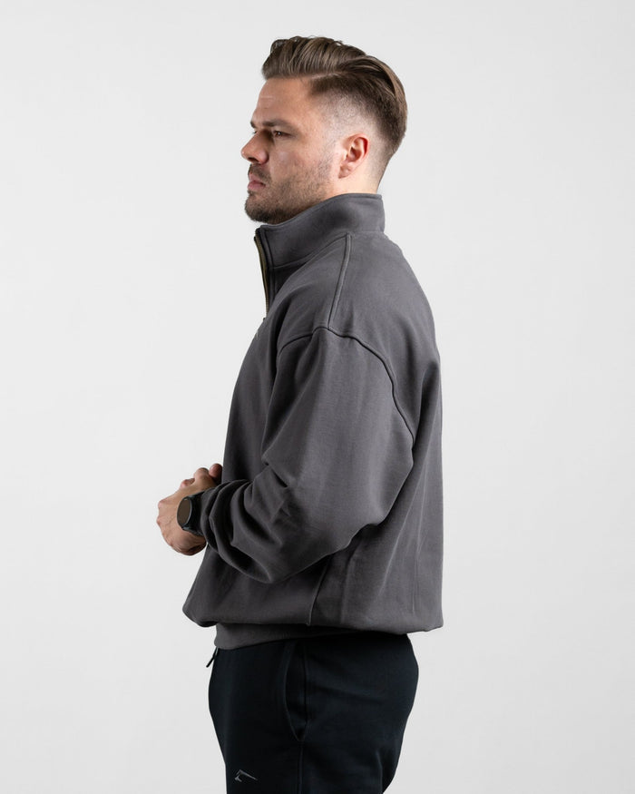 Essential Oversize Half Zip (Olive) - Athletic Aesthetics