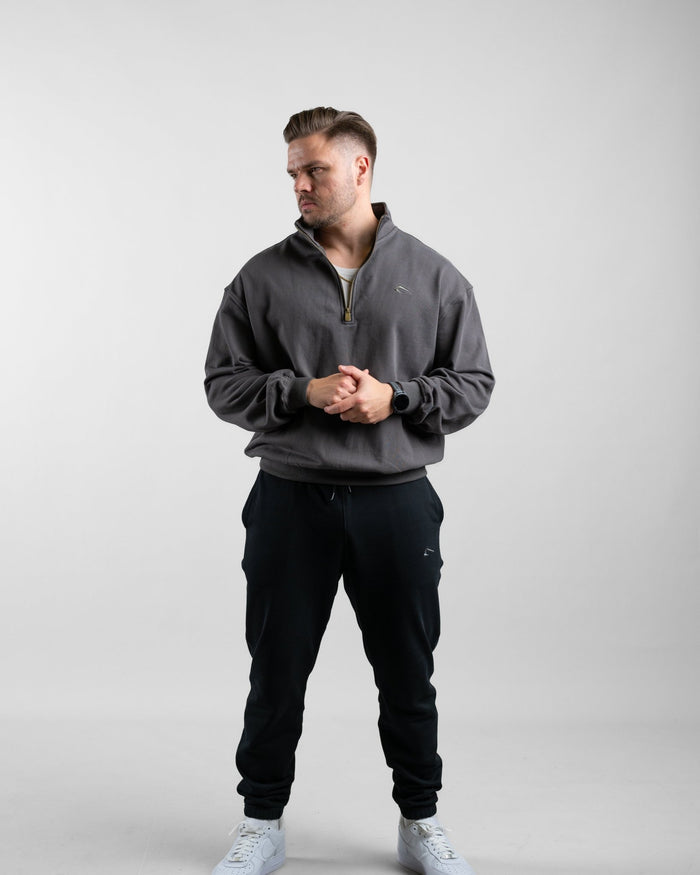 Essential Oversize Half Zip (Olive) - Athletic Aesthetics