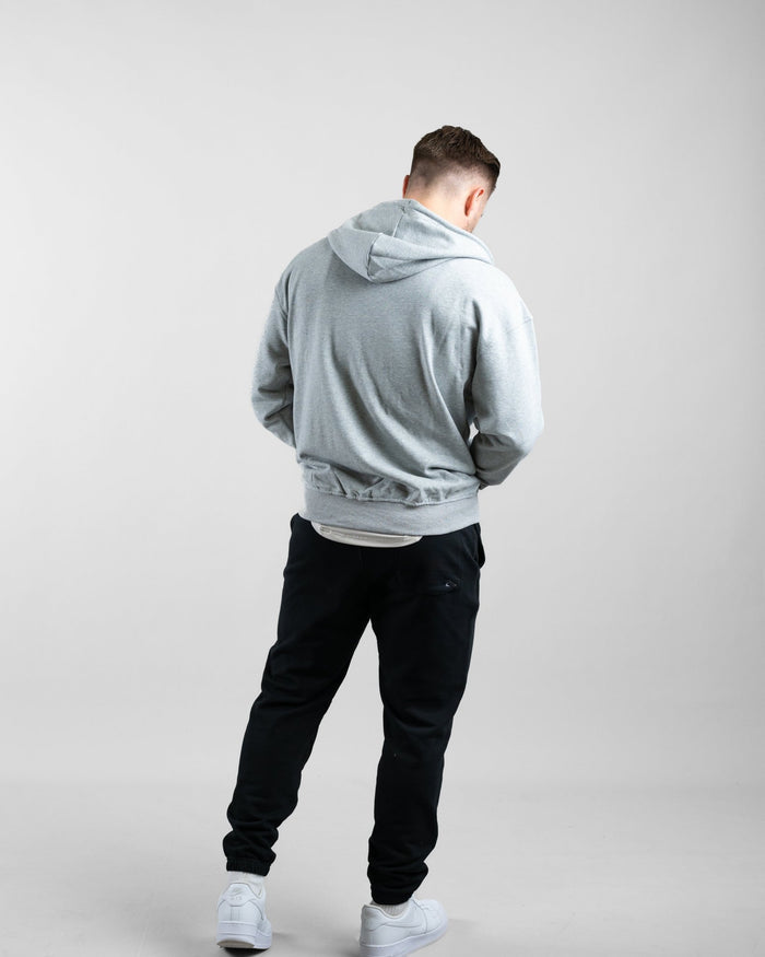 Essential Oversize Zip Hoodie (Grey Marl) - Athletic Aesthetics