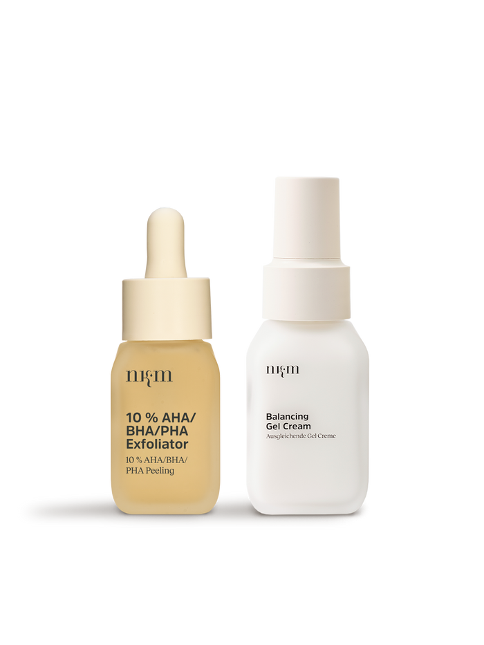 10 % AHA/BHA/PHA Exfoliator und Balancing Gel Cream von nkm