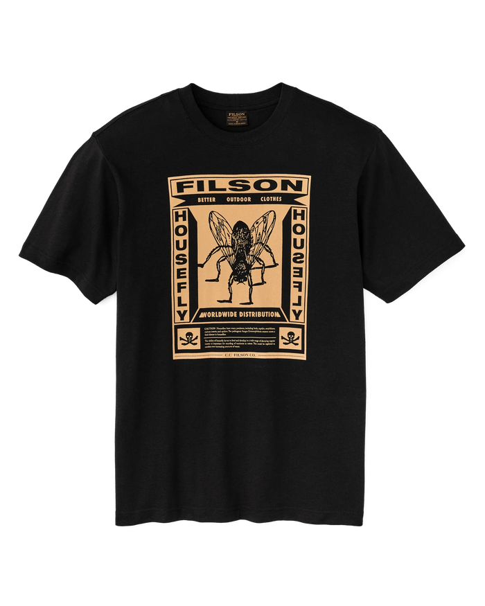 FILSON X HOUSEFLY FRONTIER GRAPHIC T-SHIRT - BLACK/WORLDWIDE