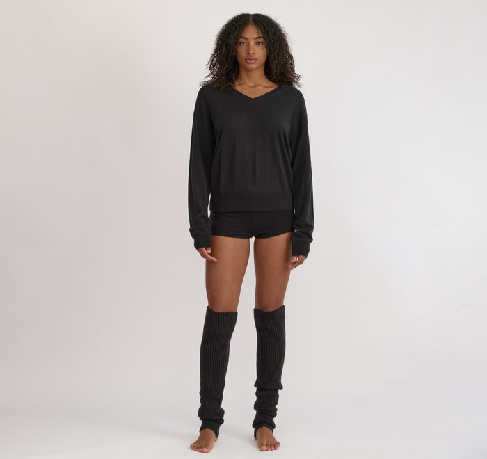Fine Knit V-Neck Sweater