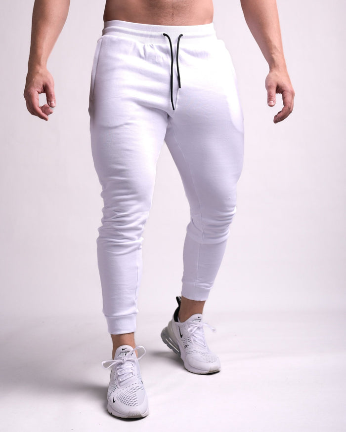 Fit Joggers (White/Black) - Athletic Aesthetics