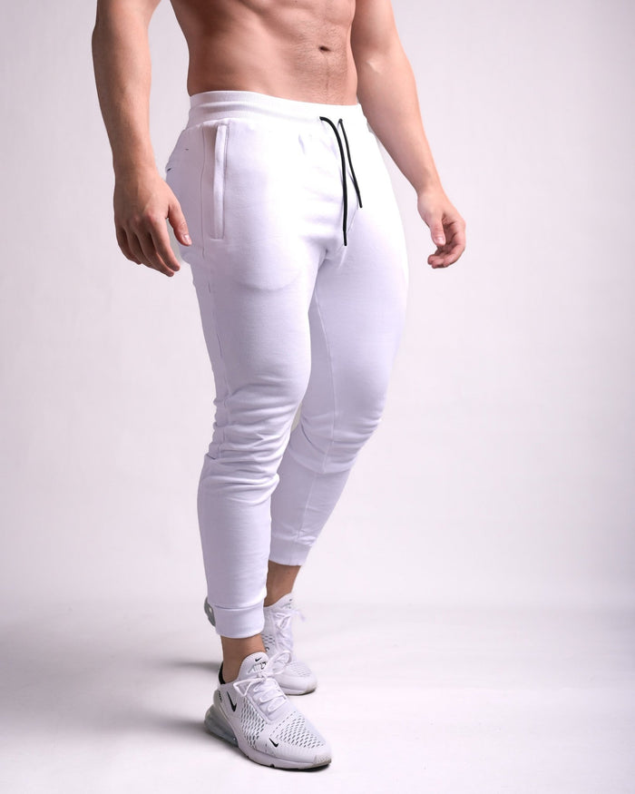 Fit Joggers (White/Black) - Athletic Aesthetics