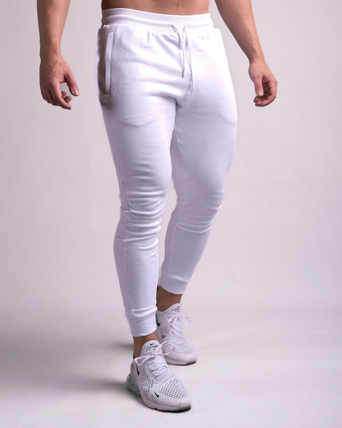Fit Joggers (White/White) - Athletic Aesthetics