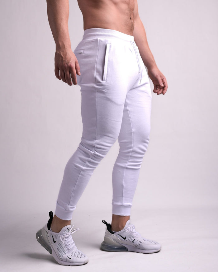 Fit Joggers (White/White) - Athletic Aesthetics