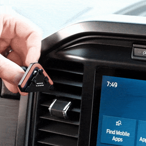 Video of Offroam MagSafe-compatible Phone Mount installation for Ford F-150 2021-2026 | F-250/F-350 2023-2026 | F-150 Lightning (XL & PRO) 2022-2026. This premium phone mount installs easily without drilling or glue. High force magnets hold phone on any trail, road, or track. Perfect placement without blocking screens, driver view, or air flow. Fully adjustable positioning.