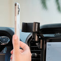 Image of Offroam Phone Mount installed securely in Ford F-150 2021-2026 | F-250/F-350 2023-2026 | F-150 Lightning (XL & PRO) 2022-2026. This premium phone mount installs easily without drilling or glue. Spring loaded Universal holder for use with any phone. Perfect placement without blocking screens, driver view, or air flow. Fully adjustable positioning.