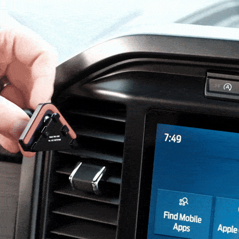 Video of Offroam Phone Mount installation for Ford F-150 2021-2026 | F-250/F-350 2023-2026 | F-150 Lightning (XL & PRO) 2022-2026. This premium phone mount installs easily without drilling or glue. Spring loaded Universal holder for use with any phone. Perfect placement without blocking screens, driver view, or air flow. Fully adjustable positioning.