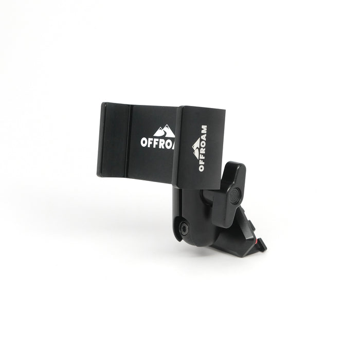 Image of Offroam Phone Mount for Ford F-150 Lightning 2022-2025 (Lariat & Platinum) | Expedition 2022-2024. This premium phone mount installs easily without drilling or glue. Spring loaded Universal holder for use with any phone. Perfect placement without blocking screens, driver view, or air flow. Fully adjustable positioning.