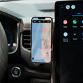 Image of Offroam MagSafe-compatible Phone Mount installed securely in Ford F-150 Lightning 2022-2025 (Lariat & Platinum) | Ford Expedition 2022-2024. This premium phone mount installs easily without drilling or glue. High force magnets hold phone on any trail, road, or track. Perfect placement without blocking screens, driver view, or air flow. Fully adjustable positioning.