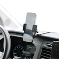 Image of Offroam Phone Mount installed securely in Ford Transit 2020-2026. This premium phone mount installs easily without drilling or glue. Spring loaded Universal holder for use with any phone. Perfect placement without blocking screens, driver view, or air flow. Fully adjustable positioning.