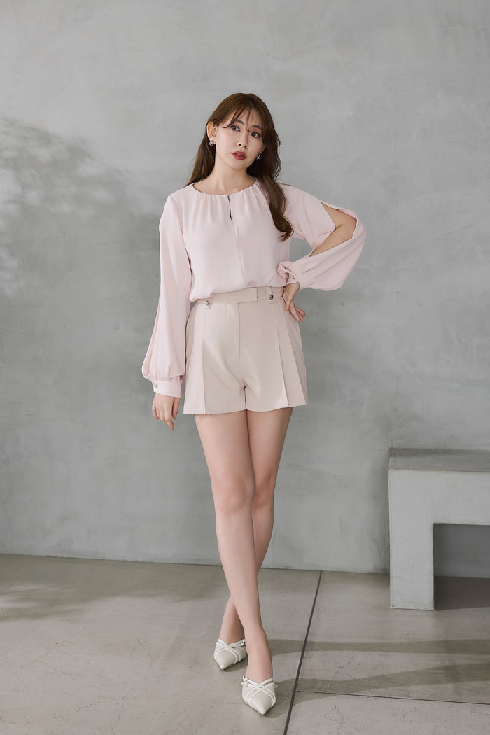 Front Tuck Twill Shorts