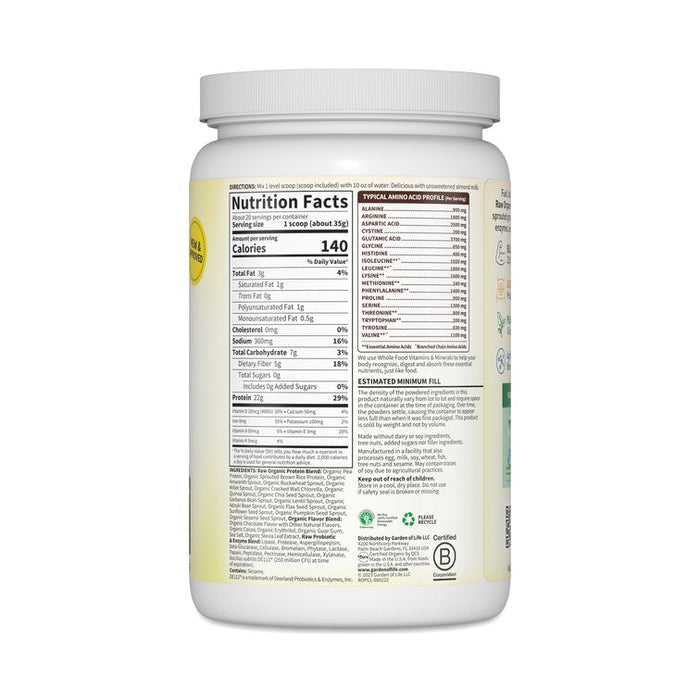Garden of Life Raw Protein Powder, Chocolate – 24.69 oz image 3
