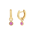 Gemstone Drop Huggies Hoops