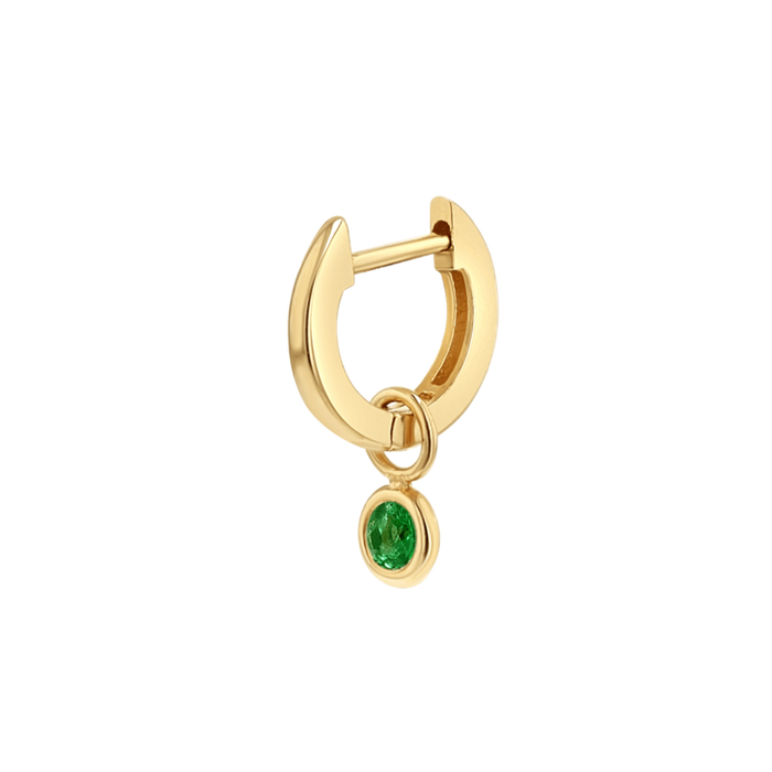 14K Yellow Gold / Emerald / Single