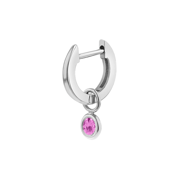 14K White Gold / Pink Sapphire / Single