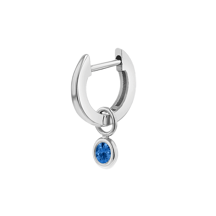 14K White Gold / Blue Sapphire / Single