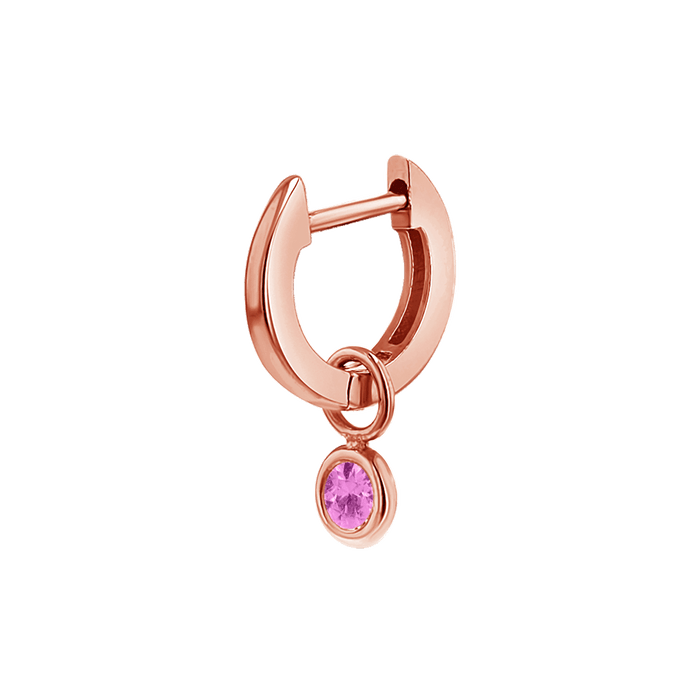 14K Rose Gold / Pink Sapphire / Single
