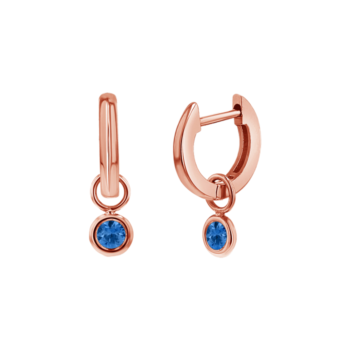 14K Rose Gold / Blue Sapphire / Pair