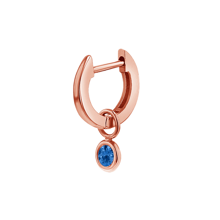 14K Rose Gold / Blue Sapphire / Single