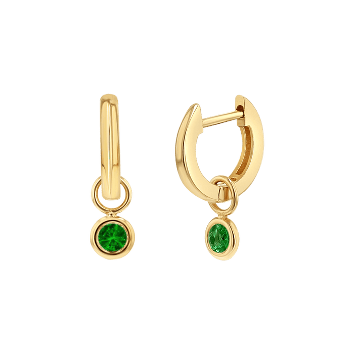 Gemstone Drop Huggies Hoops