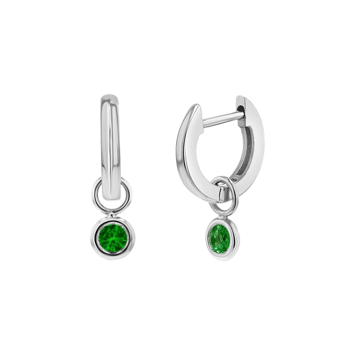 Gemstone Drop Huggies Hoops