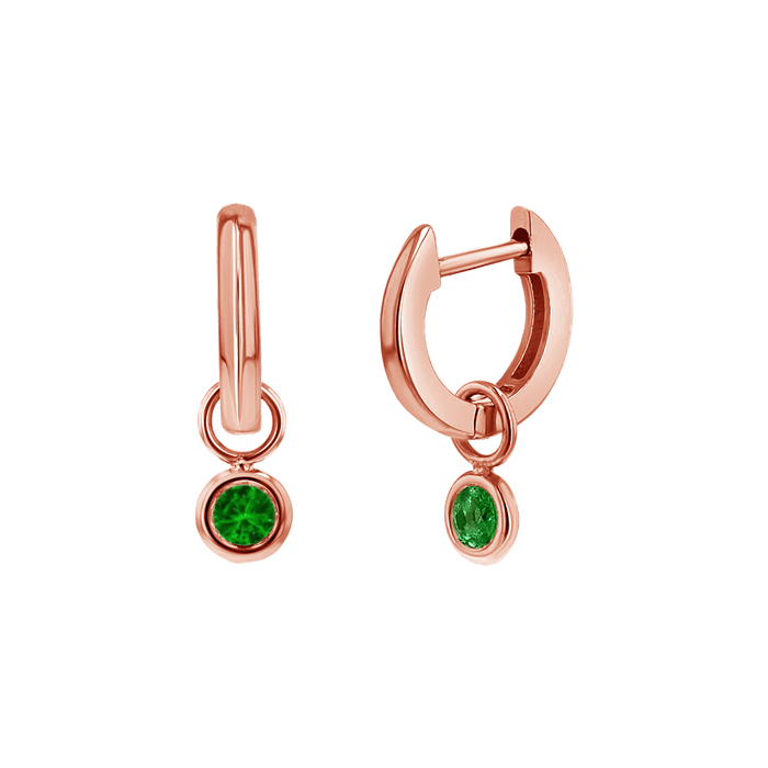 Gemstone Drop Huggies Hoops