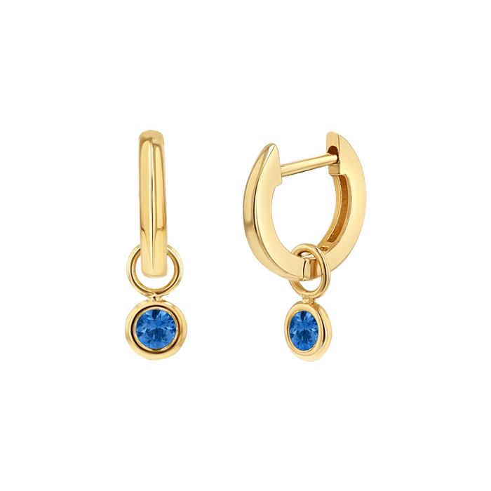 Gemstone Drop Huggies Hoops