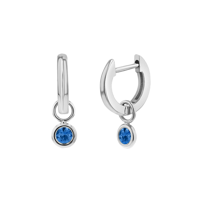 Gemstone Drop Huggies Hoops