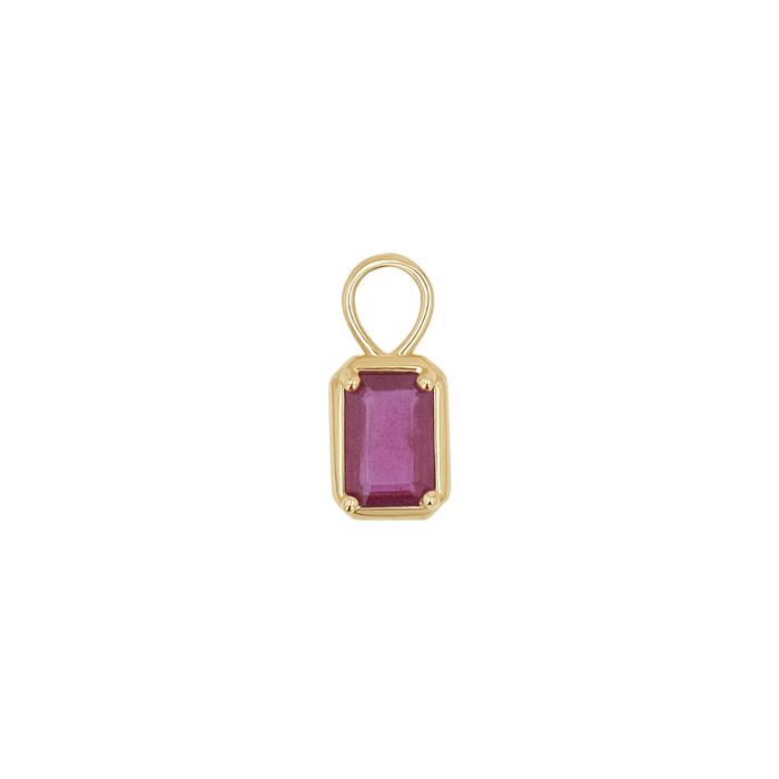 Gemstone Emerald Huggie Charms