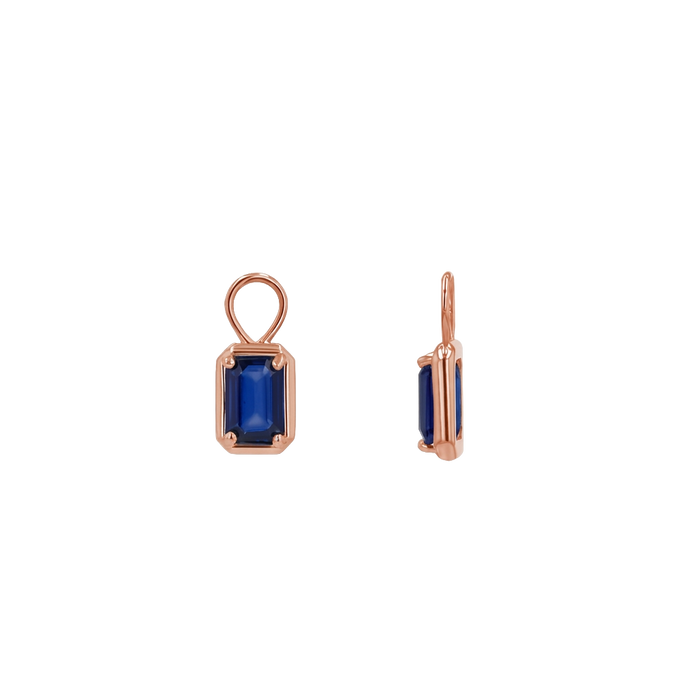 14K Rose Gold / Blue Sapphire / Pair