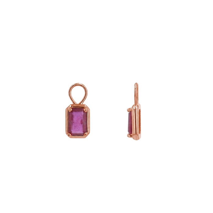 14K Rose Gold / Ruby / Pair