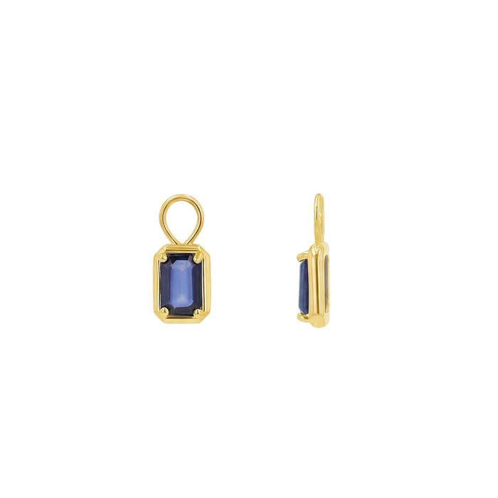 Gemstone Emerald Huggie Charms