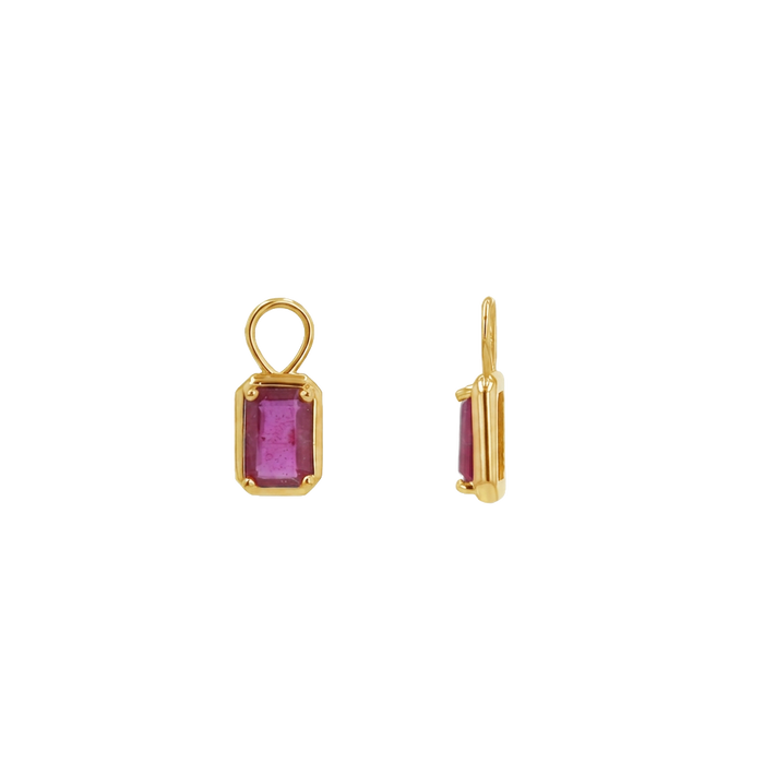 Gemstone Emerald Huggie Charms