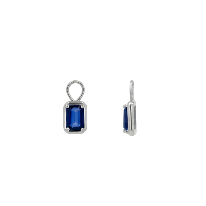 14K White Gold / Blue Sapphire / Pair