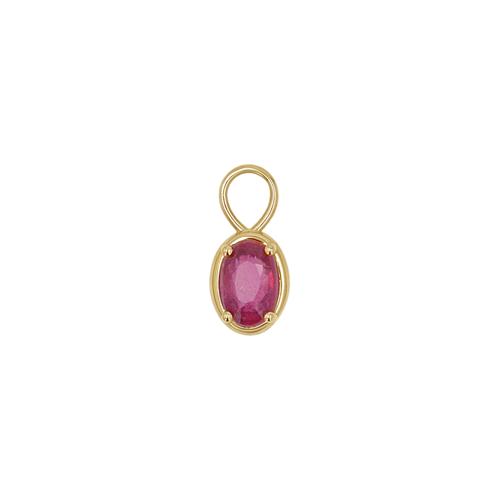Gemstone Oval Huggie Charms