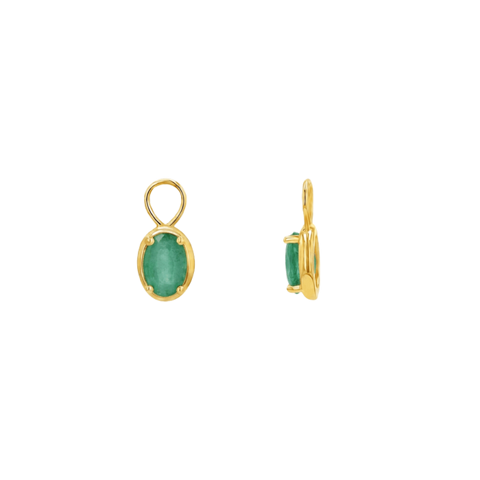 14K Yellow Gold / Emerald / Pair