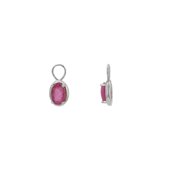 14K White Gold / Ruby / Pair