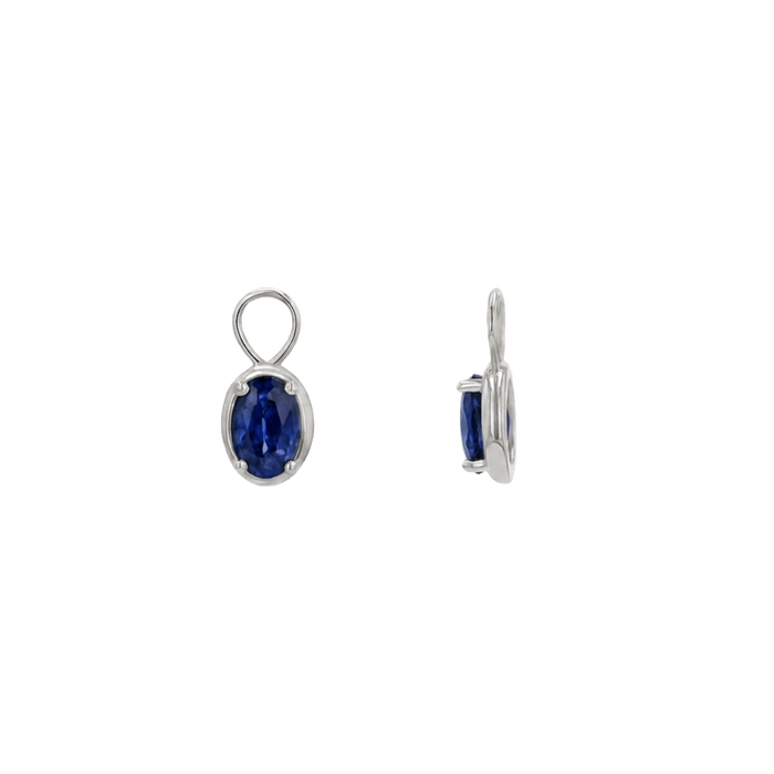 14K White Gold / Blue Sapphire / Pair