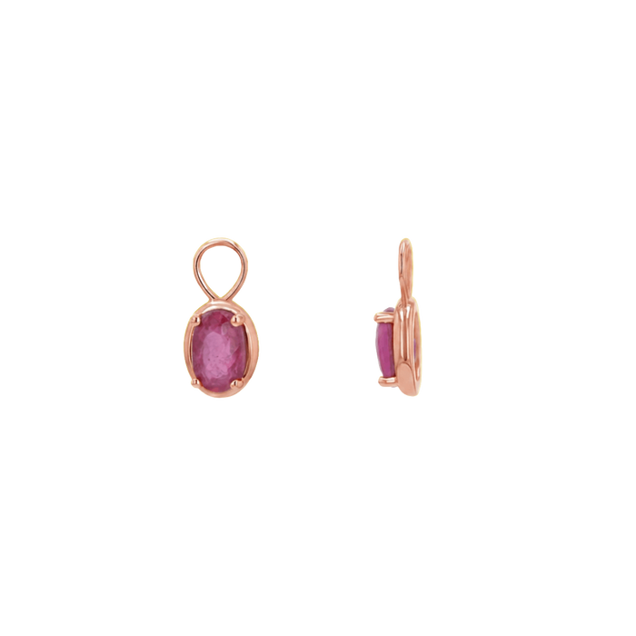 14K Rose Gold / Ruby / Pair