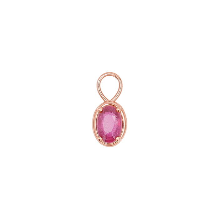 Gemstone Oval Huggie Charms